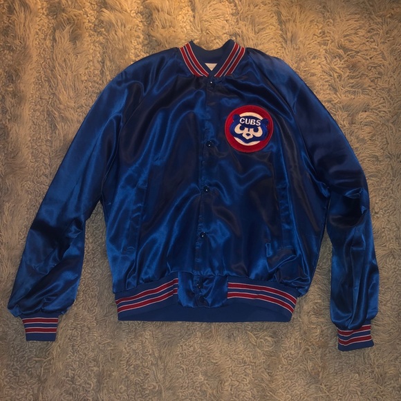 chalkline / locker line Jackets & Blazers - VINTAGE Chicago Cubs satin bomber chalk line